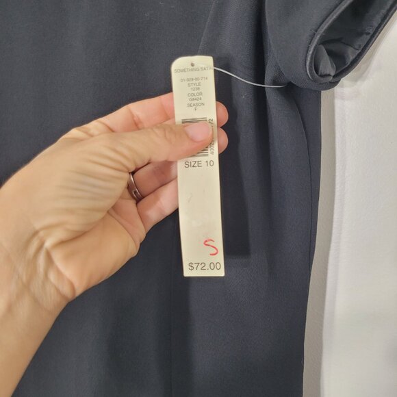 Amanda Smith NEW Black Floral Embroidered Short Sleeve Business Dress Sz 10 NWT - Picture 7 of 10